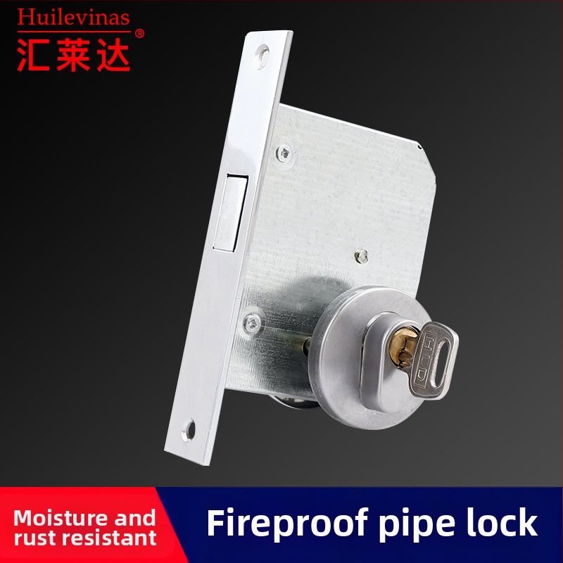 Zăvor pentru ușa puțului de conducte – oțel inoxidabil, model 669, montaj cu canelare, cu cheie