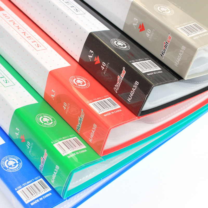 Műanyag rajz mappa, 40 oldalas kapacitás, modell HJ10A3, IP engedélyezett, logó nyomtatva