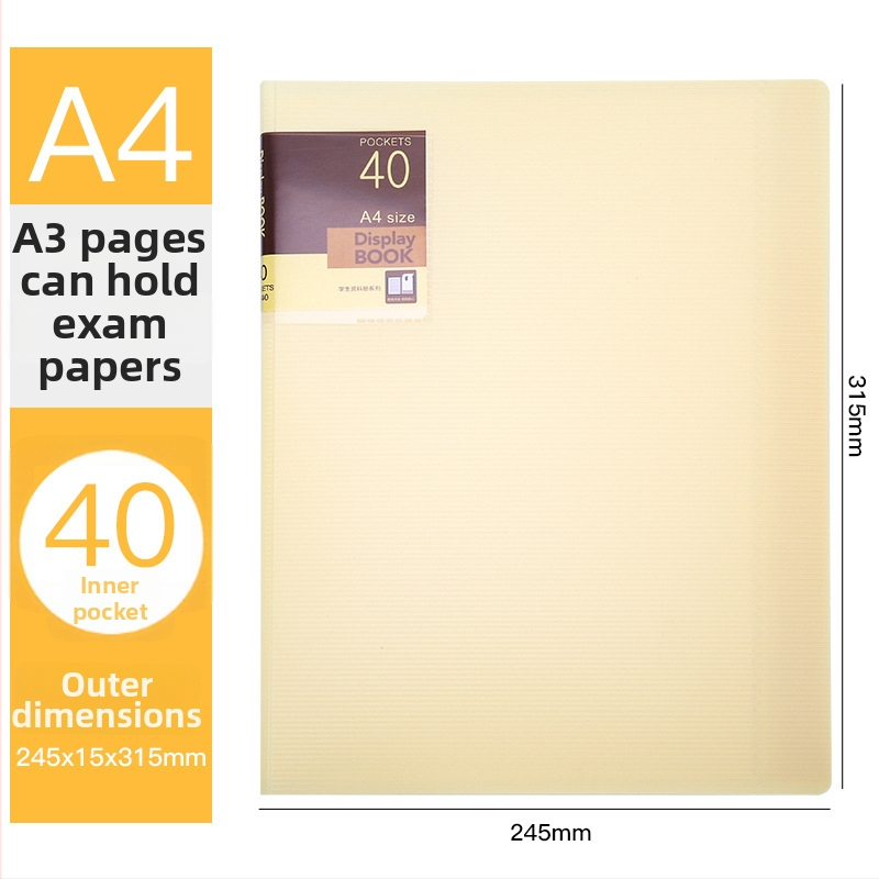 Plastmasas 40 lappu skolēnu mapīte, modelis XS40, Hua Jie zīmols, biezums 20