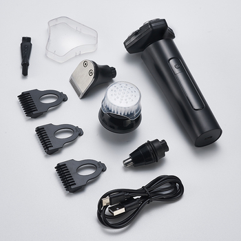 Elektrinis skutimosi prietaisas – pasukama 3 dantų galva, drėgnas ir sausas skutimas, visiškai plaunamas, įmontuota baterija 1000–1200 mAh, veikimo laikas iki 90 min, įkrovimo laikas 2 val., LED ekranas