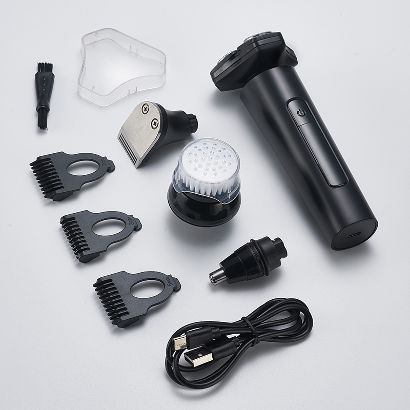 Elektrinis skutimosi prietaisas – pasukama 3 dantų galva, drėgnas ir sausas skutimas, visiškai plaunamas, įmontuota baterija 1000–1200 mAh, veikimo laikas iki 90 min, įkrovimo laikas 2 val., LED ekranas