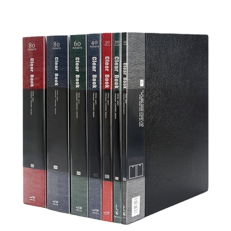 Dosar de informații din plastic A4 cu inserții transparente, model DB1071-DB1080, 10–100 pagini, imprimare logo, personalizare, grosime 0,7–1,2 mm
