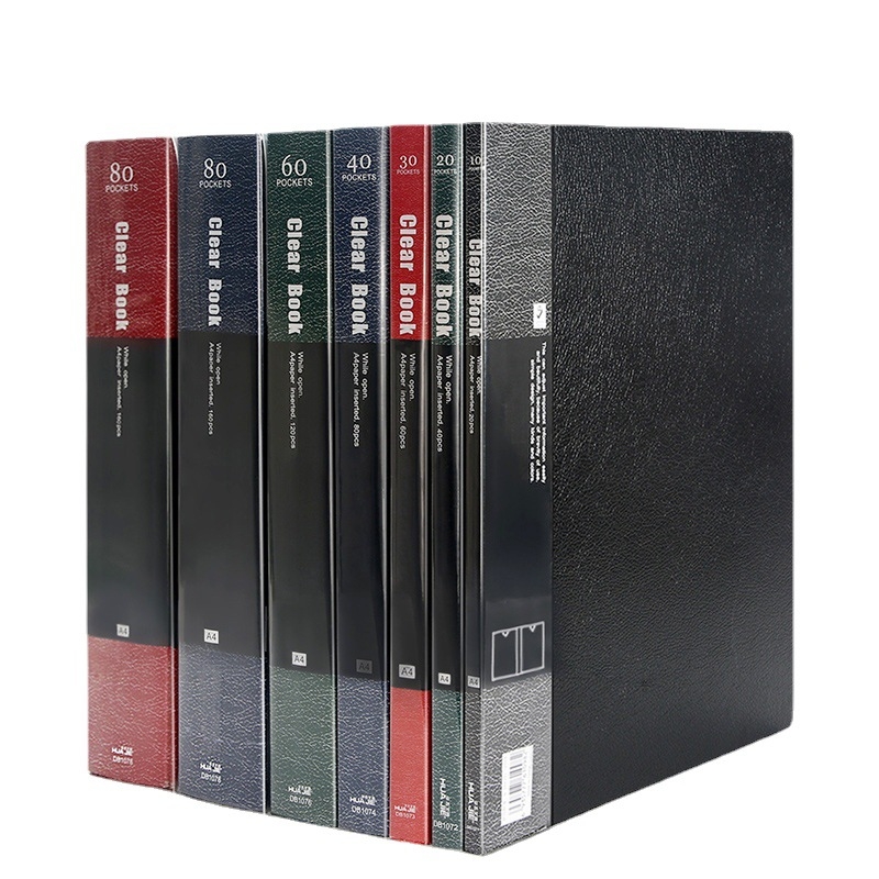 Dosar de informații din plastic A4 cu inserții transparente, model DB1071-DB1080, 10–100 pagini, imprimare logo, personalizare, grosime 0,7–1,2 mm