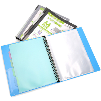 Mapă A4 cu foi detașabile, dosar și buzunar de depozitare (Plastic; logo tipărit; modelele NF406S/NF407S/NF408S; 20/40/60 pagini; personalizare procesare)