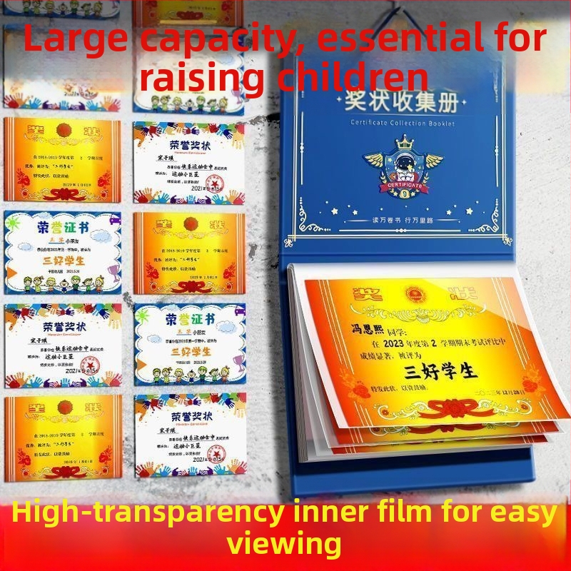 Sertifikātu kolekcijas grāmata ar sienas displeju, plastmasas uzglabāšanas mapīte, 40 lapas, biezums 0,04 mm.