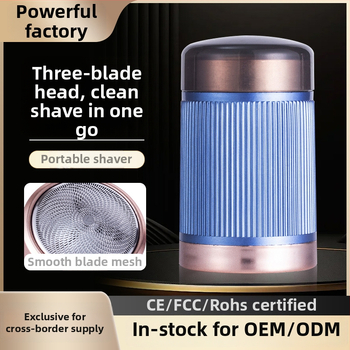 Elektrinis skustuvas – USB įkrovimas, įmontuota baterija, sukinama 3 peilių galvutė, atsparus vandeniui visam kūnui, žemas triukšmas (<36 dB), kompaktiškas ir lengvai nešiojamas