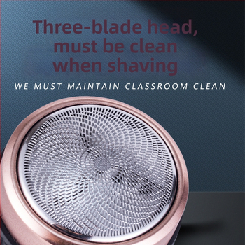 Elektrinis skustuvas – USB įkrovimas, įmontuota baterija, sukinama 3 peilių galvutė, atsparus vandeniui visam kūnui, žemas triukšmas (<36 dB), kompaktiškas ir lengvai nešiojamas