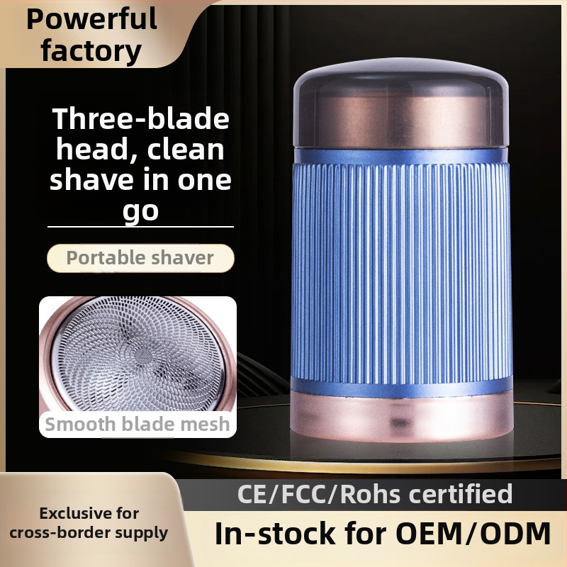 Elektrinis skustuvas – USB įkrovimas, įmontuota baterija, sukinama 3 peilių galvutė, atsparus vandeniui visam kūnui, žemas triukšmas (<36 dB), kompaktiškas ir lengvai nešiojamas