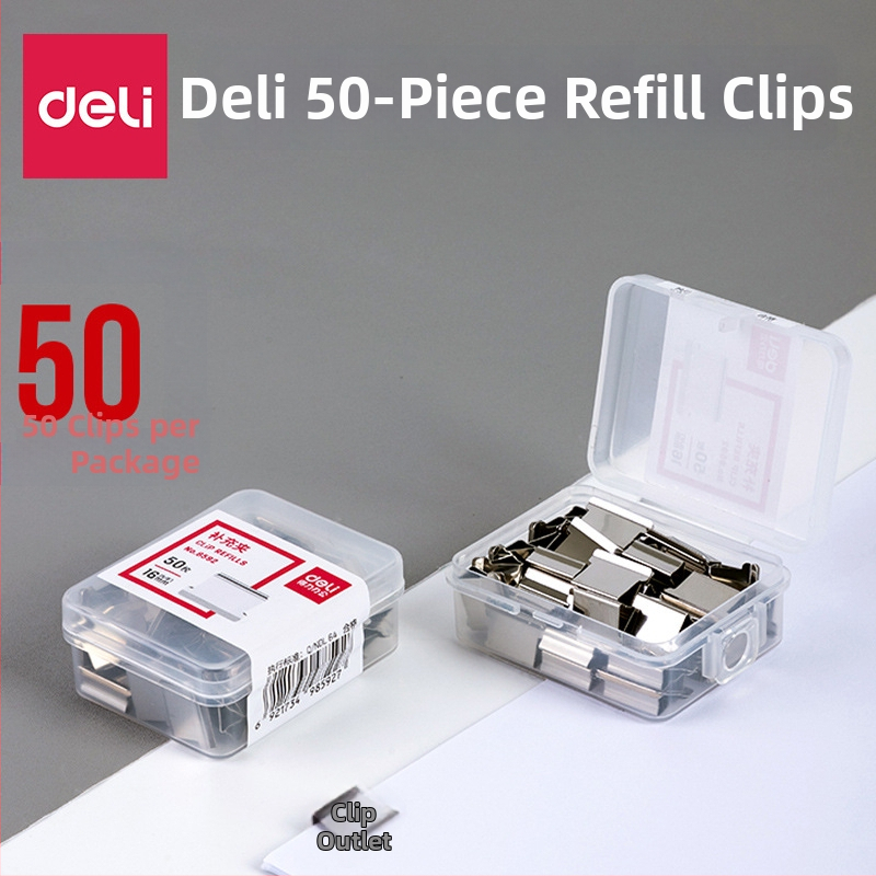 Deli 8592 metalinis klipsas bilietams, 50 vnt pakuotė