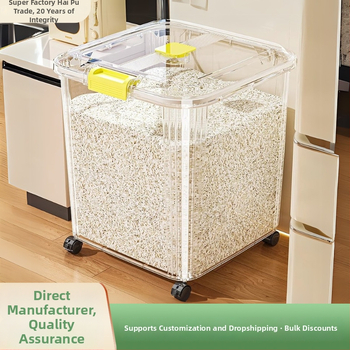 Ryžių laikymo dėžė, PP plastikas, 8–9 L talpa, sandari prieš drėgmę ir kenkėjus, tinkama laikyti ryžius, makaronus ir kruopas