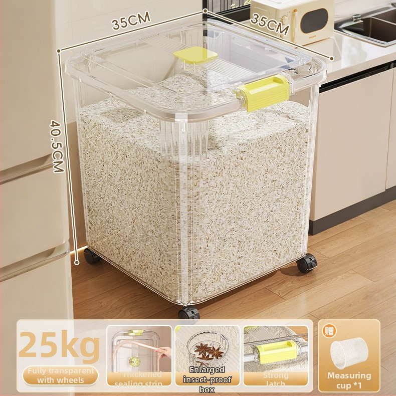Ryžių laikymo dėžė, PP plastikas, 8–9 L talpa, sandari prieš drėgmę ir kenkėjus, tinkama laikyti ryžius, makaronus ir kruopas