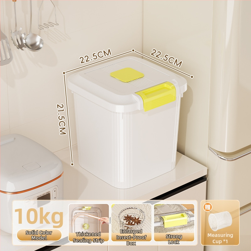 Ryžių laikymo dėžė, PP plastikas, 8–9 L talpa, sandari prieš drėgmę ir kenkėjus, tinkama laikyti ryžius, makaronus ir kruopas