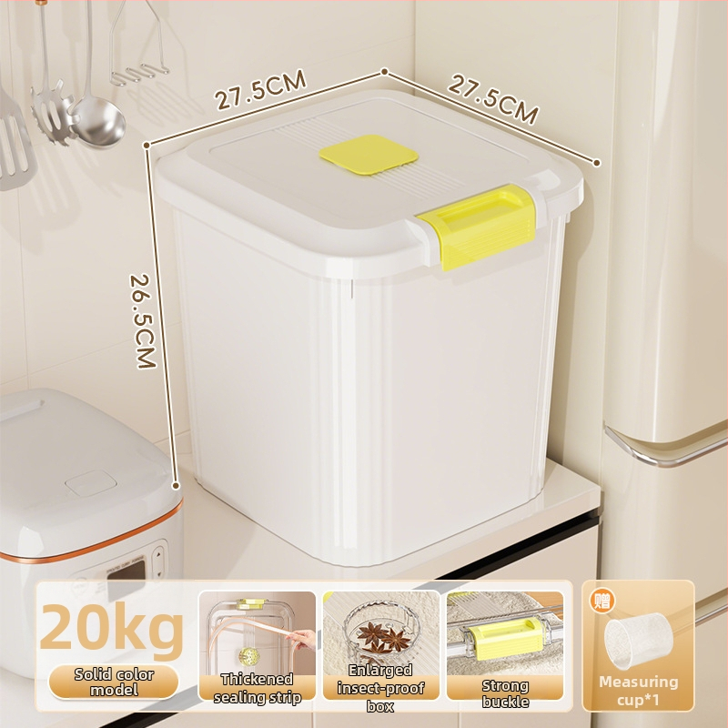 Ryžių laikymo dėžė, PP plastikas, 8–9 L talpa, sandari prieš drėgmę ir kenkėjus, tinkama laikyti ryžius, makaronus ir kruopas