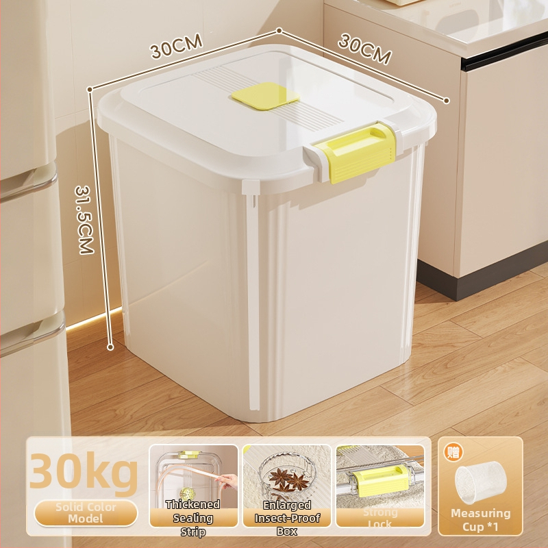 Ryžių laikymo dėžė, PP plastikas, 8–9 L talpa, sandari prieš drėgmę ir kenkėjus, tinkama laikyti ryžius, makaronus ir kruopas