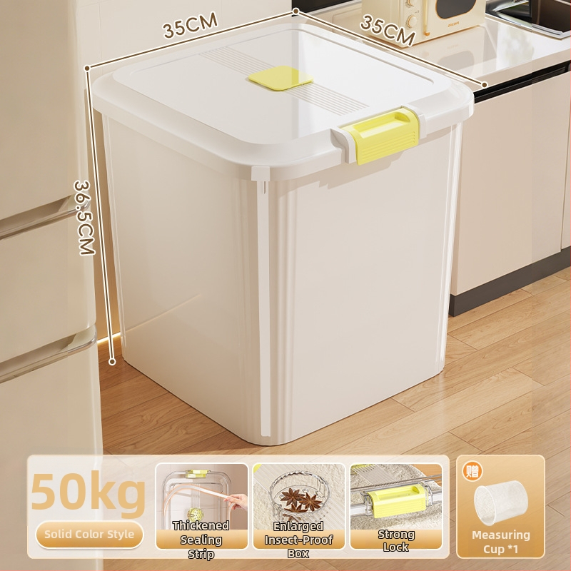 Ryžių laikymo dėžė, PP plastikas, 8–9 L talpa, sandari prieš drėgmę ir kenkėjus, tinkama laikyti ryžius, makaronus ir kruopas
