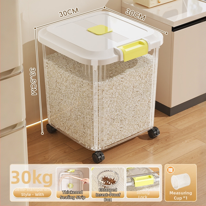 Ryžių laikymo dėžė, PP plastikas, 8–9 L talpa, sandari prieš drėgmę ir kenkėjus, tinkama laikyti ryžius, makaronus ir kruopas
