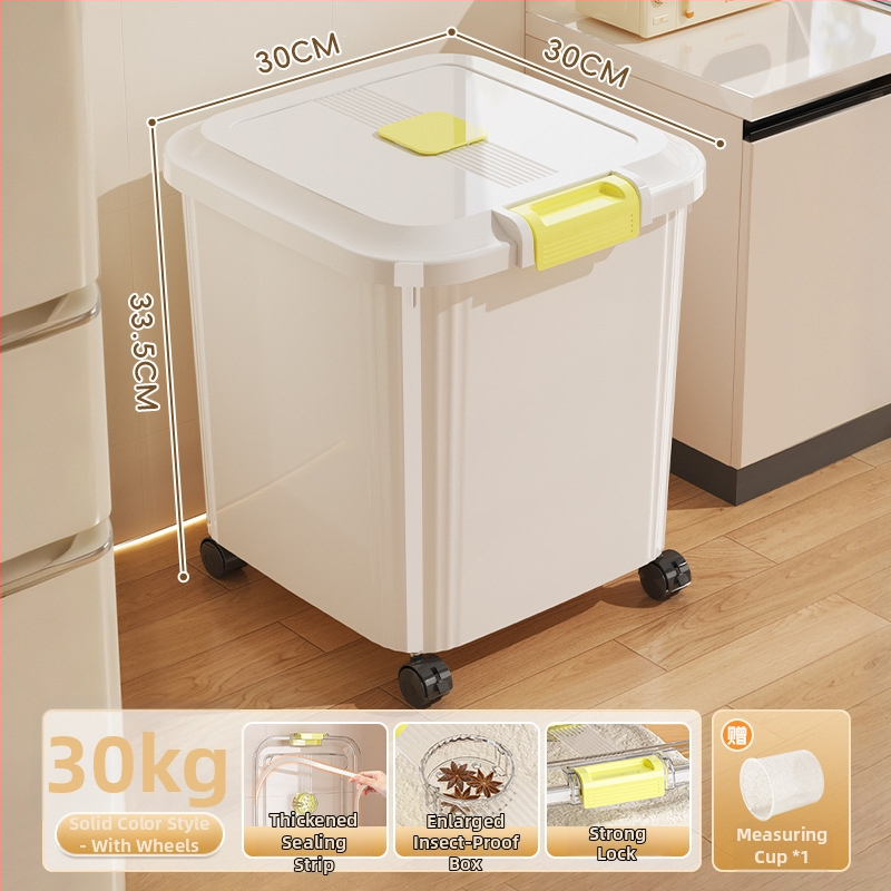 Ryžių laikymo dėžė, PP plastikas, 8–9 L talpa, sandari prieš drėgmę ir kenkėjus, tinkama laikyti ryžius, makaronus ir kruopas