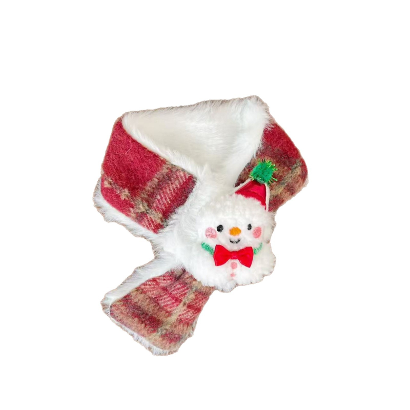 Kalėdinis komplektas naminiams gyvūnams: katės šalikėlis ir beretė su languotu raštu, cartoon motyvas, poliesteris, rankų darbo, universalus tinkamumas visiems gyvūnams, aksesuarai šalikui ir kepurei