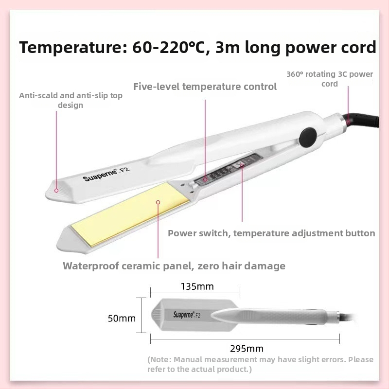 Žehlička na vlasy F3 s digitálnym displejom teploty, konštantné zahrievanie, vykurovacia plocha 21–30 mm, ekologická zliatina