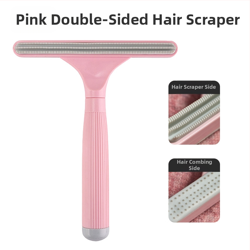 Augintinių plaukų šalinimo įrankis (dvipusis, rankinis, išlenkta šukė, ABS+TPR) ilgaplaukėms katėms