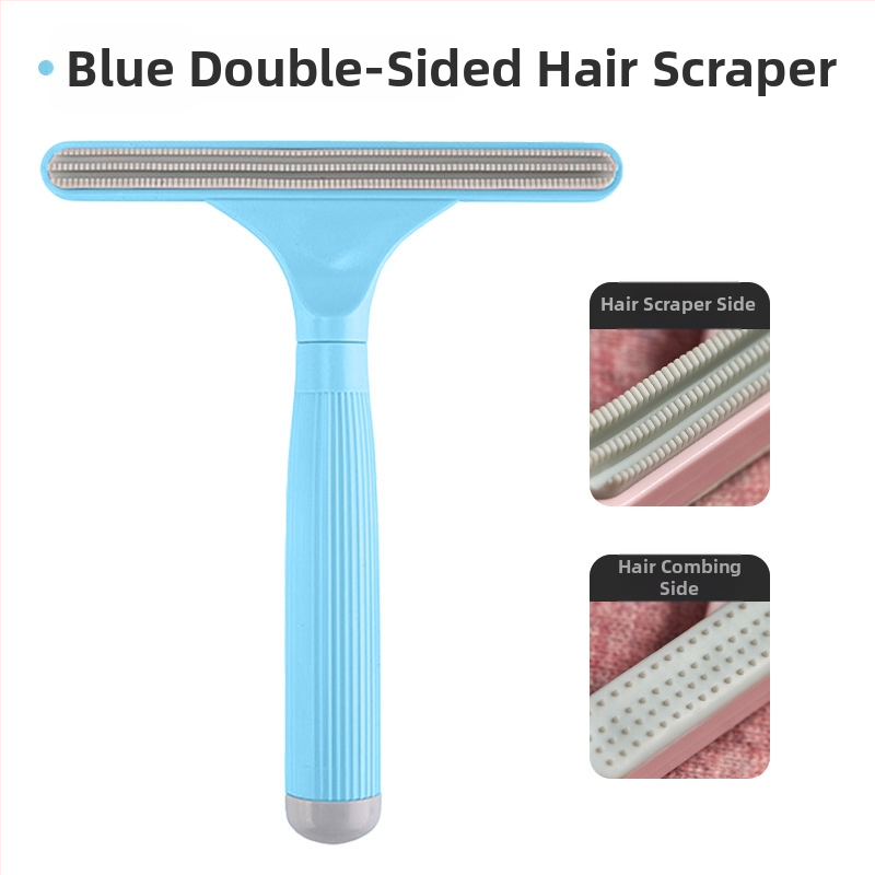 Augintinių plaukų šalinimo įrankis (dvipusis, rankinis, išlenkta šukė, ABS+TPR) ilgaplaukėms katėms