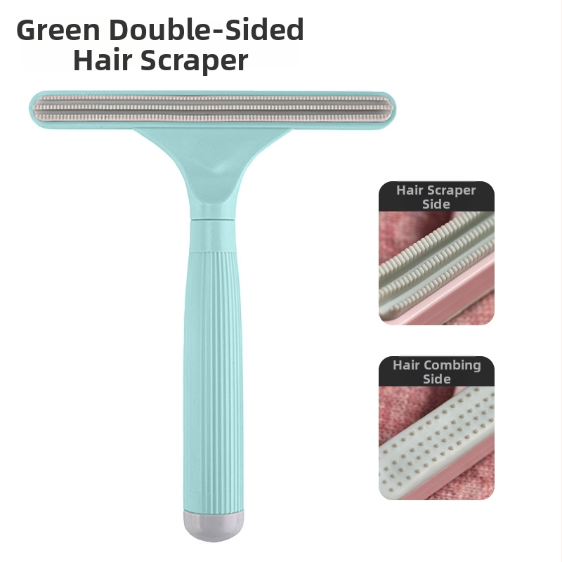 Augintinių plaukų šalinimo įrankis (dvipusis, rankinis, išlenkta šukė, ABS+TPR) ilgaplaukėms katėms