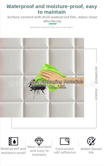 3D nástenná nálepka s tehlovým vzorom z XPE peny; vodotesná, odolná voči vlhkosti, tepelnoizolačná, olejovzdorná, samolepiaca dekorácia do obývačky, spálne alebo študovne