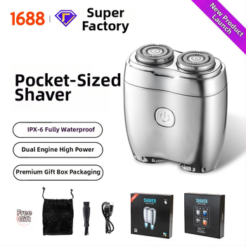 Elektrinis skustuvas su pasukama galvute, dvi peilių galvutės, plūduriuojanti galvutė, viso kūno plovimui, įmontuota 500–800 mAh baterija, 80 min veikimo