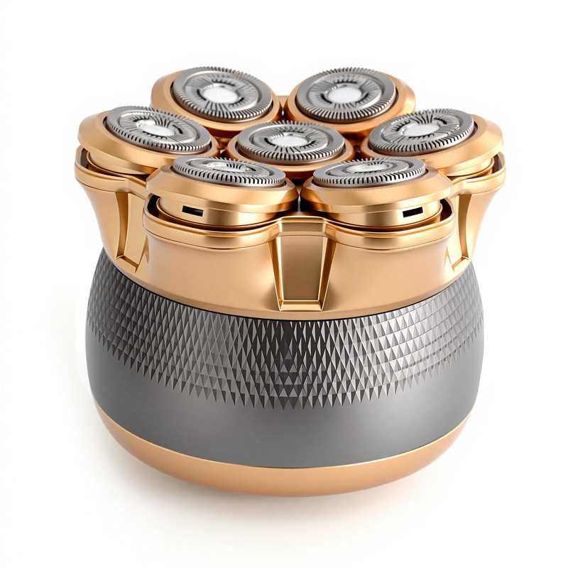 Mini elektrinis skustuvas vyrams su LED rodmeniu, plūduriuojanti suktuvo galvutė, daugiagalė (>4 dantų) galvutė, atsparus vandeniui visam kūnui plauti, įmontuota 1200–2000 mAh baterija