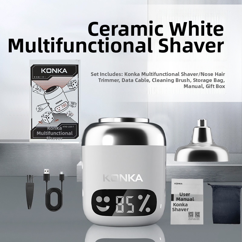 Elektrinis daugiafunkcinis nešiojamas skutimosi prietaisas visam kūnui, atsparus vandeniui plovimui, šlapias ir sausas naudojimas, USB įkrovimas, pasukama plūduriuojanti galva, įmontuota 300–500 mAh baterija