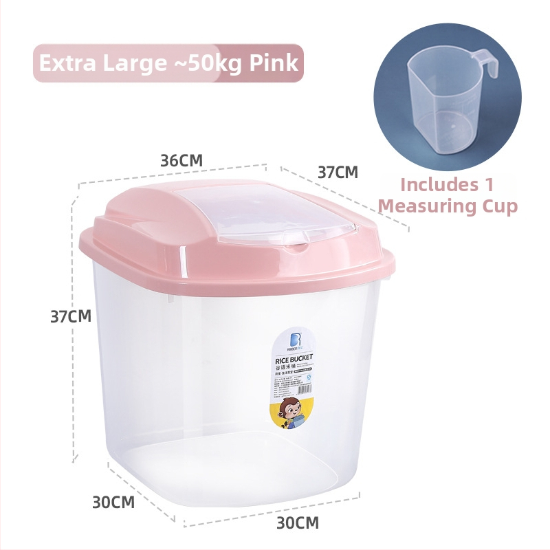 Skaidri PP plastiko ryžių laikymo dėžė, atspari drėgmei ir kenkėjams