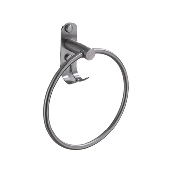 Držač ručnika s kukom i prstenom – 304 nehrđajući čelik, prirodni završni premaz, zidni montažni, nosivost 20 kg, jednoslojni, novi kineski stil