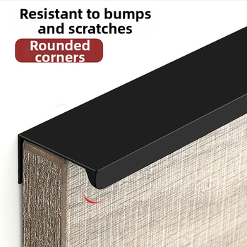 Spintų ir stalčių rankenėlė – aliuminio profilis, šiuolaikiškas minimalistinis stilius, oksiduota apdaila