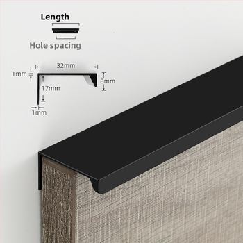 Spintų ir stalčių rankenėlė – aliuminio profilis, šiuolaikiškas minimalistinis stilius, oksiduota apdaila