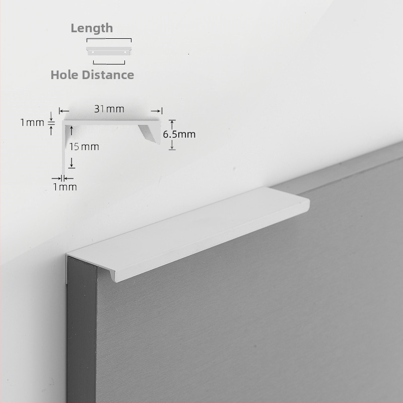 Spintų ir stalčių rankenėlė – aliuminio profilis, šiuolaikiškas minimalistinis stilius, oksiduota apdaila