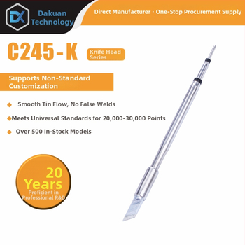 C245 litavimo galva su integruota šildymo šerdimi, gryno vario antgalis, K Blade serija - KU, KF, K8, priedas litavimo stotyje