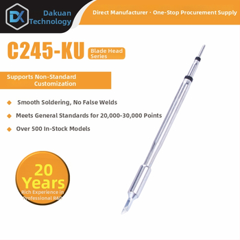 C245 litavimo galva su integruota šildymo šerdimi, gryno vario antgalis, K Blade serija - KU, KF, K8, priedas litavimo stotyje