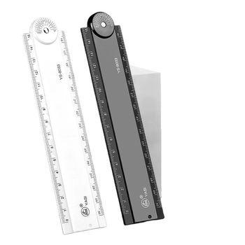 Riglă pliabilă cu grilă ondulată pentru desen și forme geometrice - din plastic, riglă centimetrică