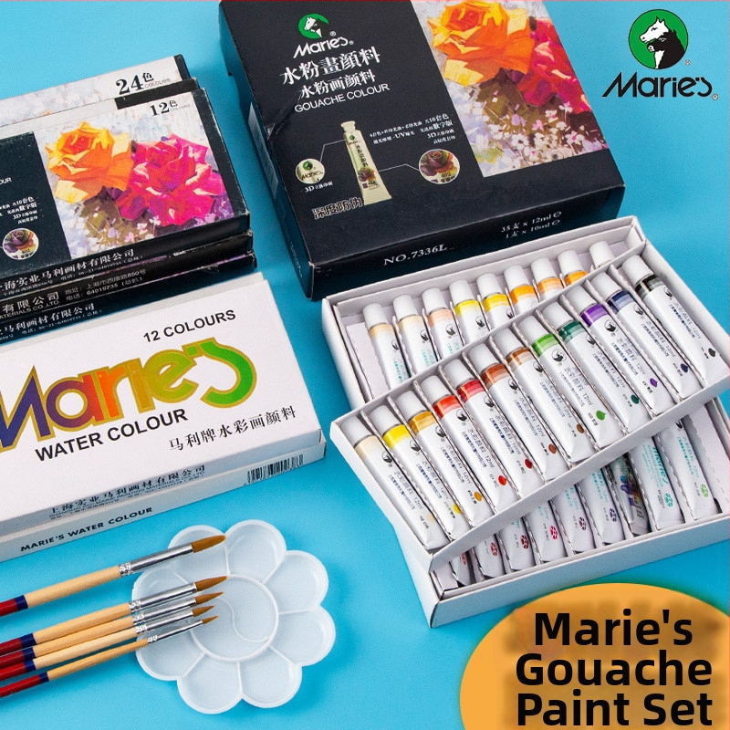 Sada gouache farieb v hliníkových tubách — Marley značka, na maľovanie gouache, 24 kusov