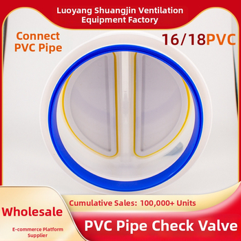 PVC cauruļu atpakaļ plūsmas vārsts virtuves ventilācijas sistēmai, modelis 160/180 PVC caurule vārsts, uzstādīšana tieši vai ar līmi, svars 358 g, zīmols Ninety Thousand Li