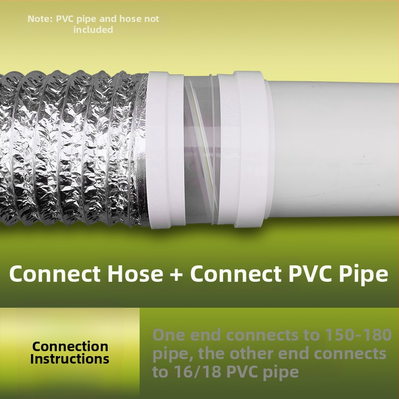 PVC cauruļu atpakaļ plūsmas vārsts virtuves ventilācijas sistēmai, modelis 160/180 PVC caurule vārsts, uzstādīšana tieši vai ar līmi, svars 358 g, zīmols Ninety Thousand Li