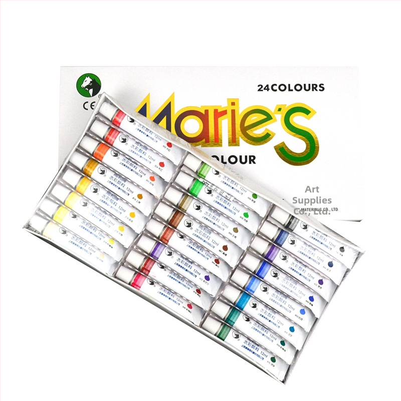 Marley akvarel set – objem 12 ml, balený v krabičke, na akvarelové maľovanie, výrobca Shanghai Marie's.