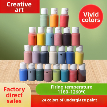Podglazúrne keramické pigmenty, koncentrované, v fľaštičkách, objem 50, pre keramické glazovanie strednej teploty