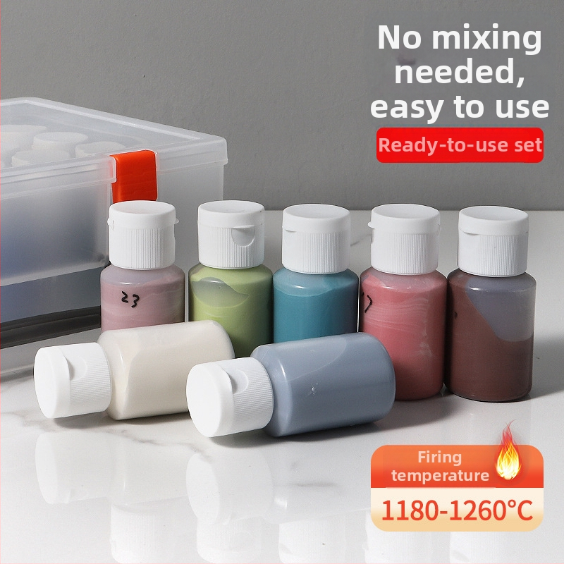 Podglazúrne keramické pigmenty, koncentrované, v fľaštičkách, objem 50, pre keramické glazovanie strednej teploty