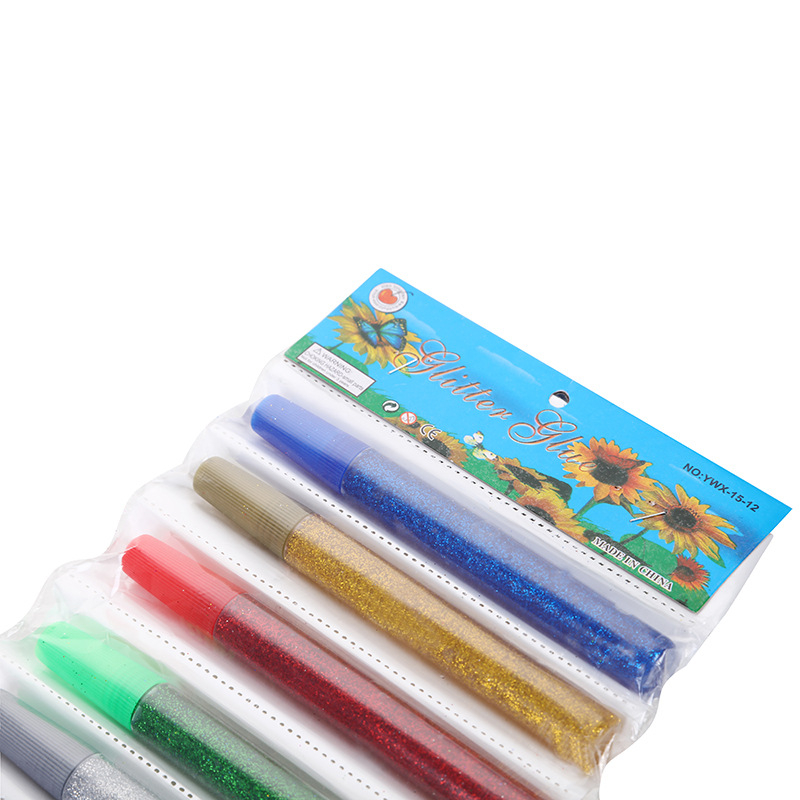 Glimter lepidlo na DIY slajm – Nanjiang, 12 farieb, kapacita 6, balenie vo veľkom, na maľovanie, nie je dovážané