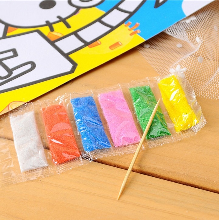 Sada na maľovanie pieskom pre deti, značka Blue Fruit Rabbit, kapacita 1, balenie OPP vrecko, DIY (Použitie: maľovanie pieskom; Značka: Blue Fruit Rabbit; Balenie: OPP vrecko; Kapacita: 1)