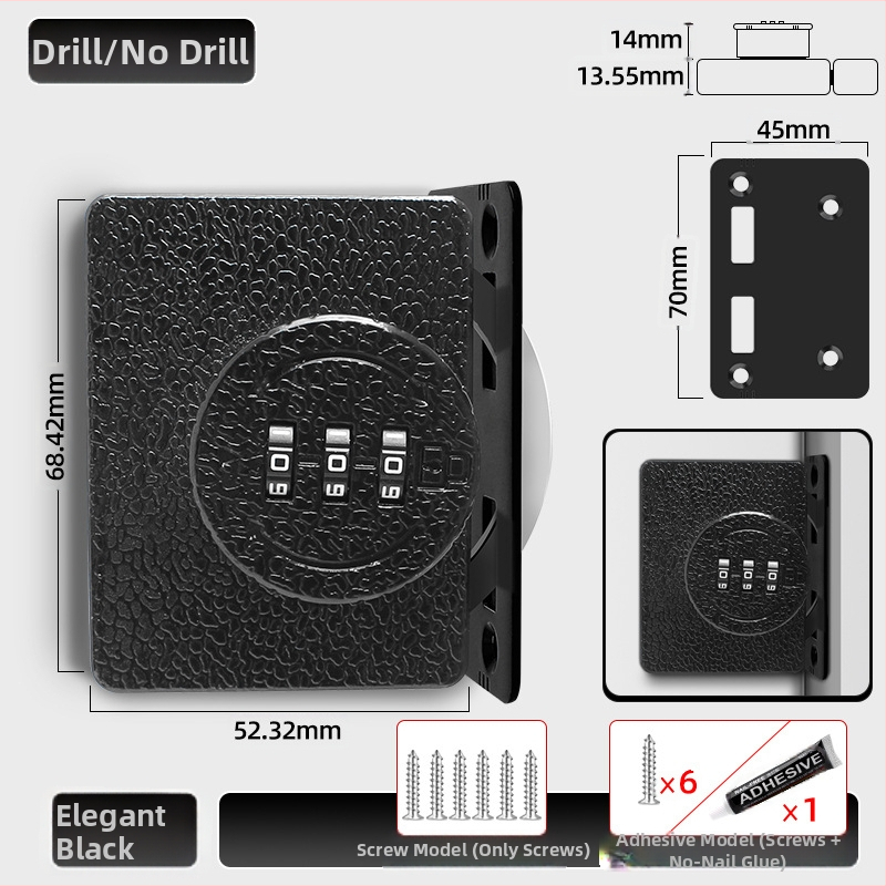 Kappi ukse lukk ilma puurimis, 83-11 kombinatsioonilukk, tsinkisulam, bränd Jiadicheng, sobib kappide ustele ja sahtlitele
