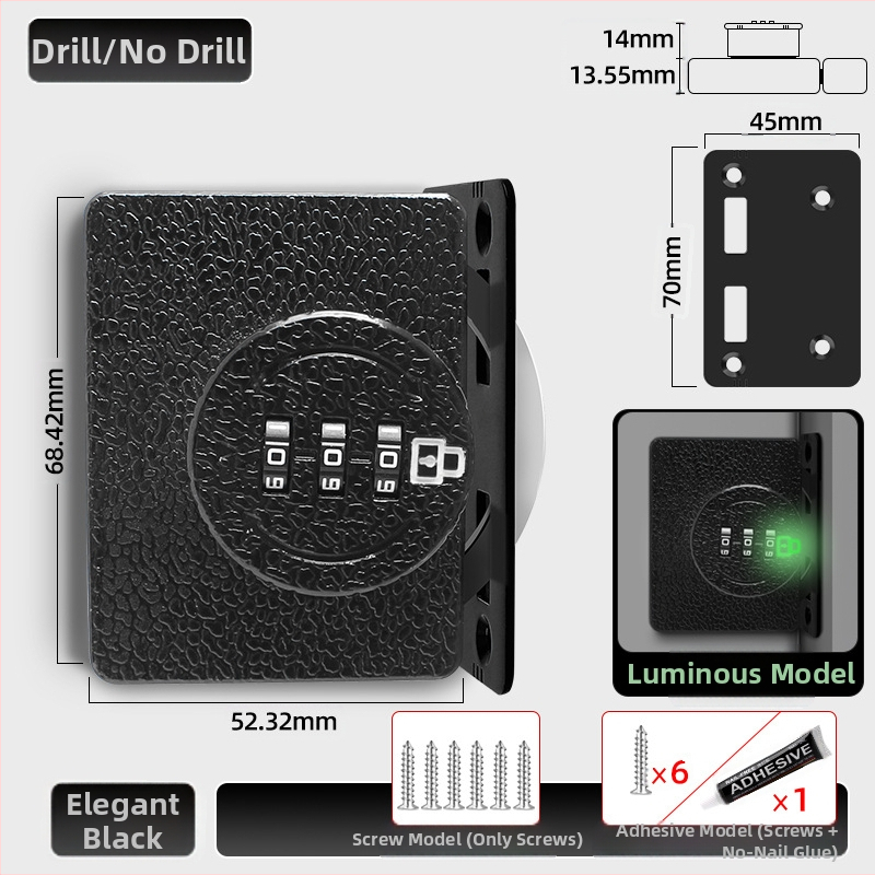 Kappi ukse lukk ilma puurimis, 83-11 kombinatsioonilukk, tsinkisulam, bränd Jiadicheng, sobib kappide ustele ja sahtlitele