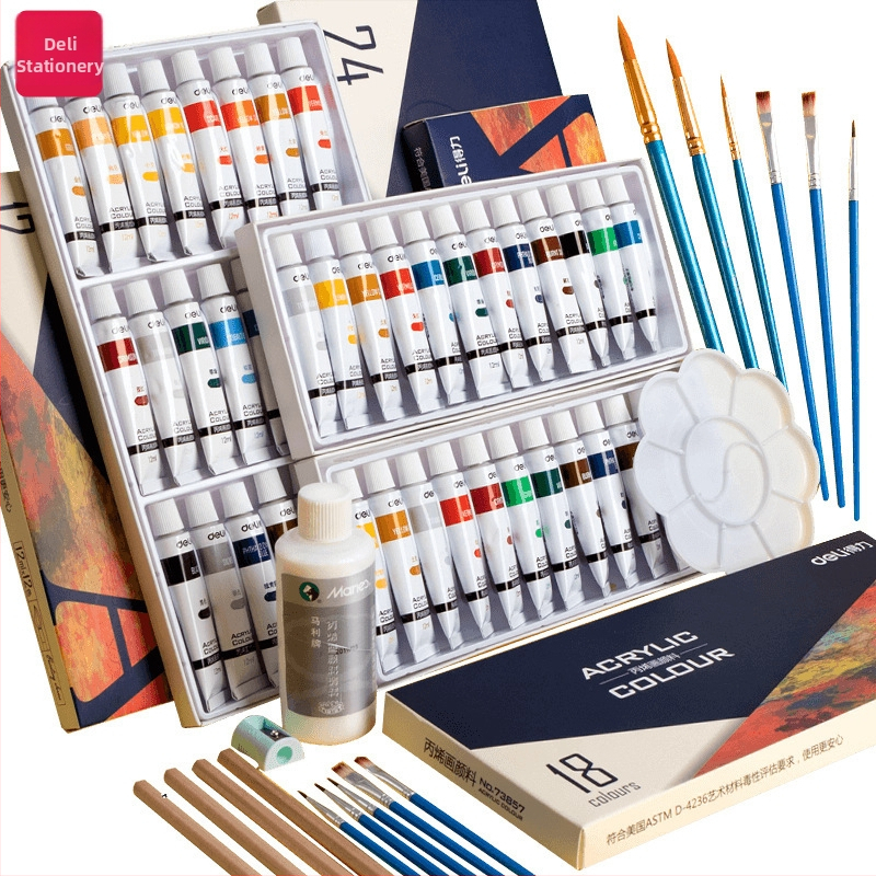 Deli akrylové pigmenty, z polypropylénového materiálu, pre akvarelové maľovanie, pre začiatočníkov, vodeodolné