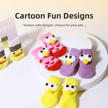 Šunų kojinės ir letenų apsaugos, neslystančios vidaus ir lauko naudojimui, megztas warp mezgimas, jacquard audinys, poliesteris